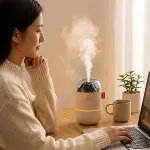 Ahşap Odun Ateşi Tasarımlı&nbsp;280 Ml Ultrasonik Hava Nemlendirici &amp;amp; Aroma Difüzör – Soğuk Buhar Makinesi, Led Işıklı, Ortam Nemlendirici (4745)-2