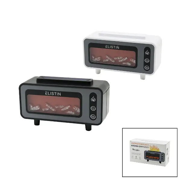 MİNİ ŞÖMİNE 200ML USB ŞARJLI - IŞIKLI HAVA NEMLENDİRİCİ BUHAR MAKİNE - KOKU GİDERİCİ 4.5W (4745)