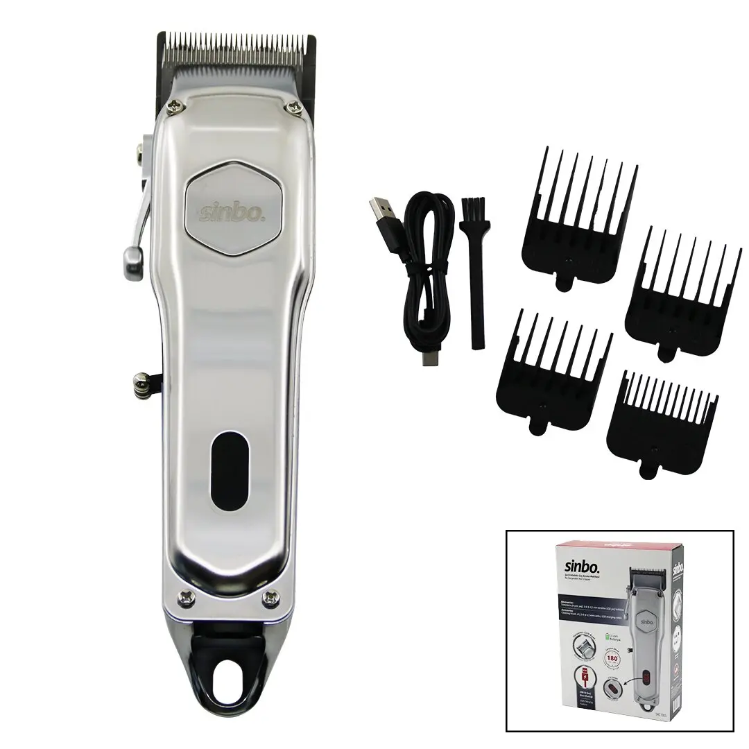 USB ŞARJLI - DİJİTAL GÖSTERGE  SAÇ - SAKAL KESME TRAŞ MAKİNESİ  ÇELİK GÖVDE - KOLLU TARAK AYARI SHC-1905 (4745)