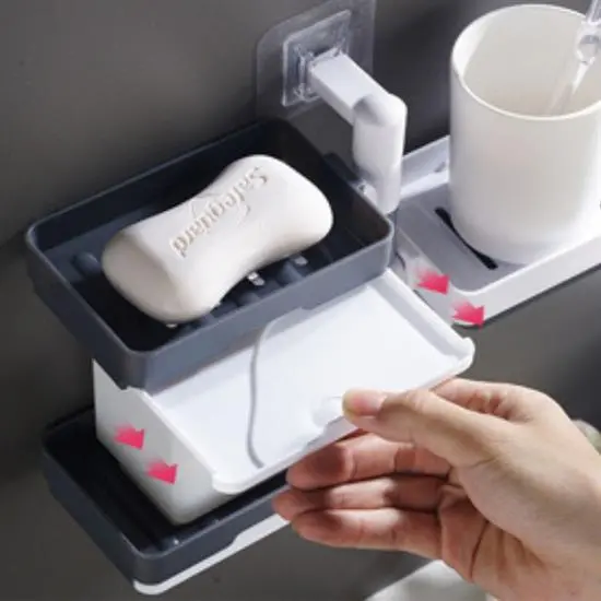 Çoklu Sabun Tutucu Fonksiyonel Banyo Sabunluk (4745)-2