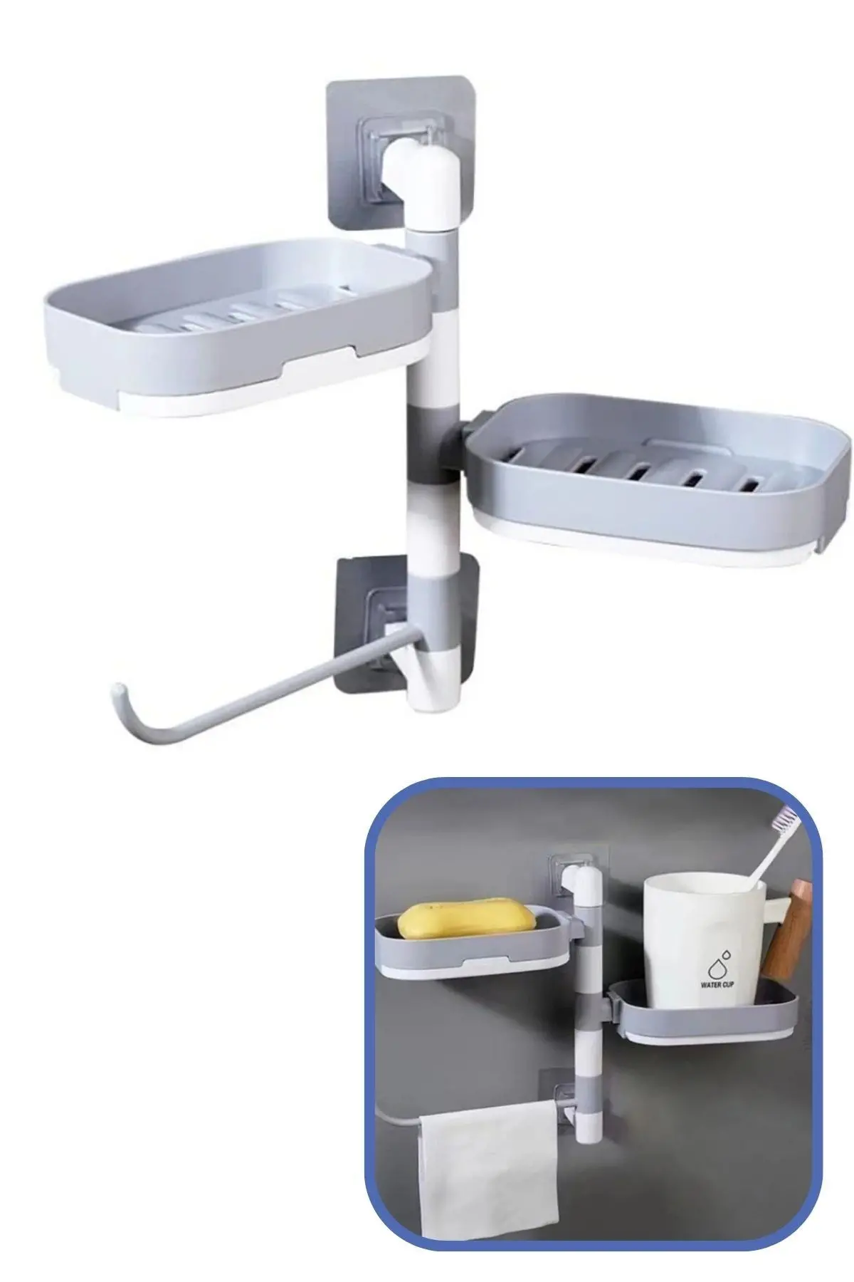 Çoklu Sabun Tutucu Fonksiyonel Banyo Sabunluk (4745)-5