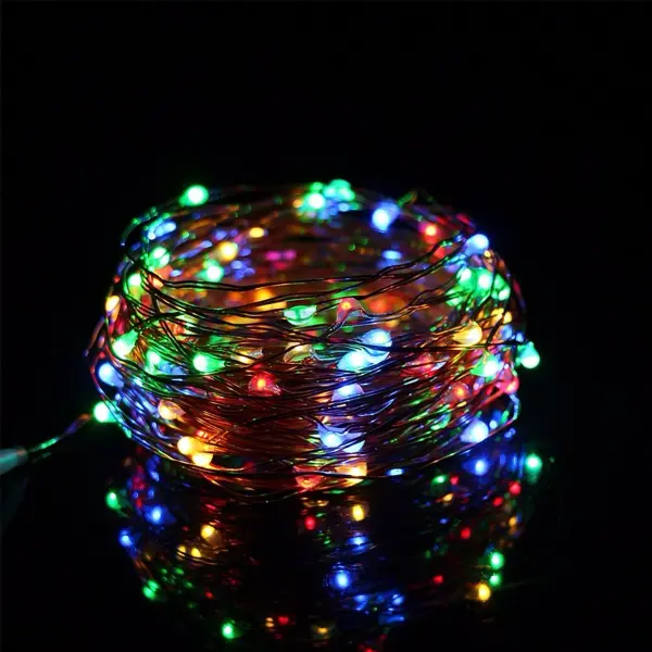 Pilli Renkli Peri Led Işık Dekoratif Aydınlatma 5 Metre RGB Led (4745)