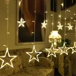 Kumandalı Yıldız Figürlü 12 Sarkıtlı 120 LED Uzaktan Kumandalı Dekor Işık – Masaüstü ve Ortam Aydınlatması (4745)-5