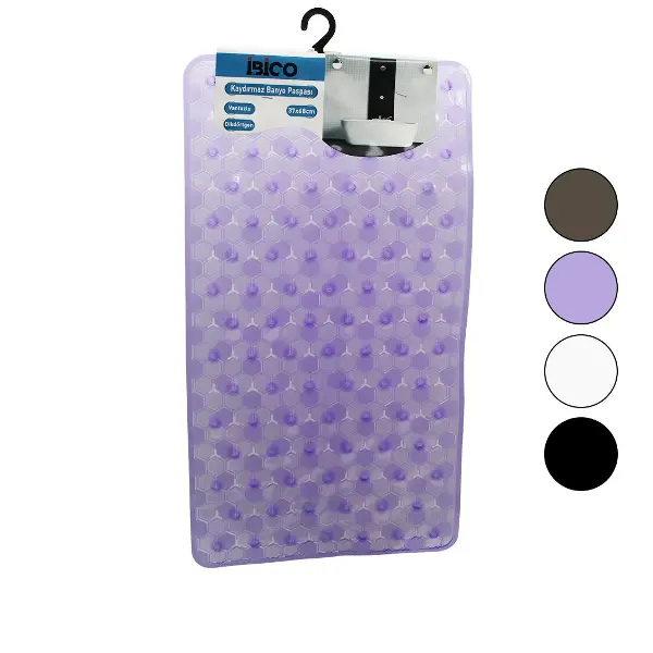 DİKDÖRTGEN - LÜX PVC PETEK DESEN - ŞEFFAF-BUZLU 98PCS VANTUZ KAYDIRMAZ BANYO - KÜVET PASPAS 37X68CM (4745)