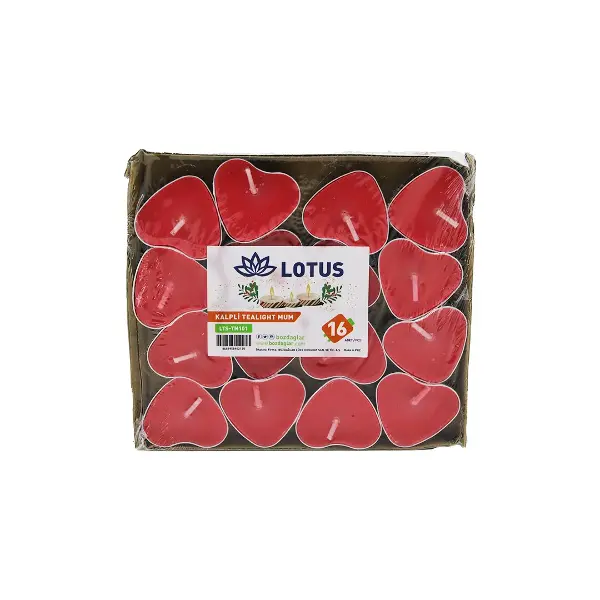 16PCS   KALPLİ - KIRMIZI  TEA LİGHT MUM (4745)
