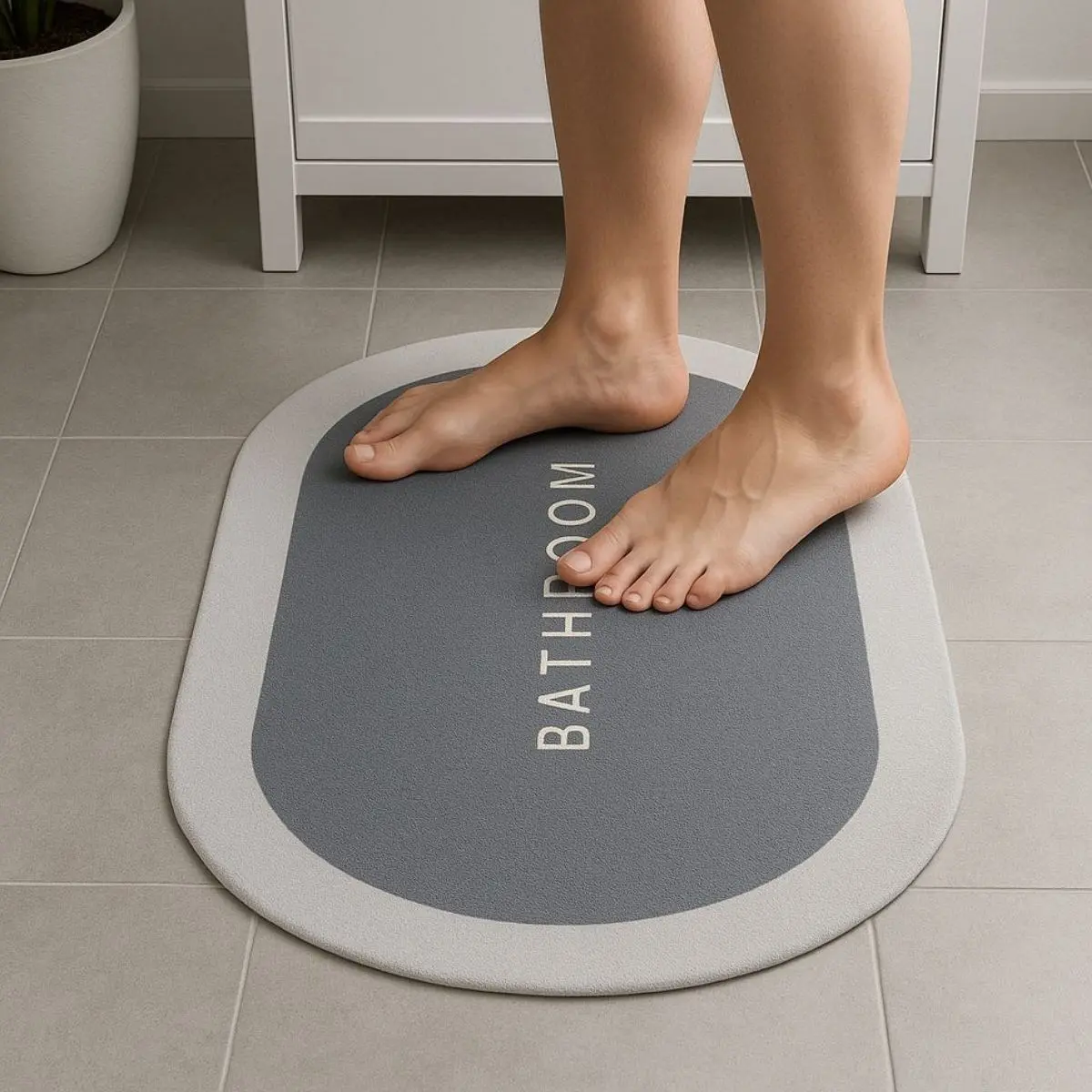 Sihirli Süper Su Emici Kaymaz Tabanlı Oval Paspas 40*60 cm (4745)-2