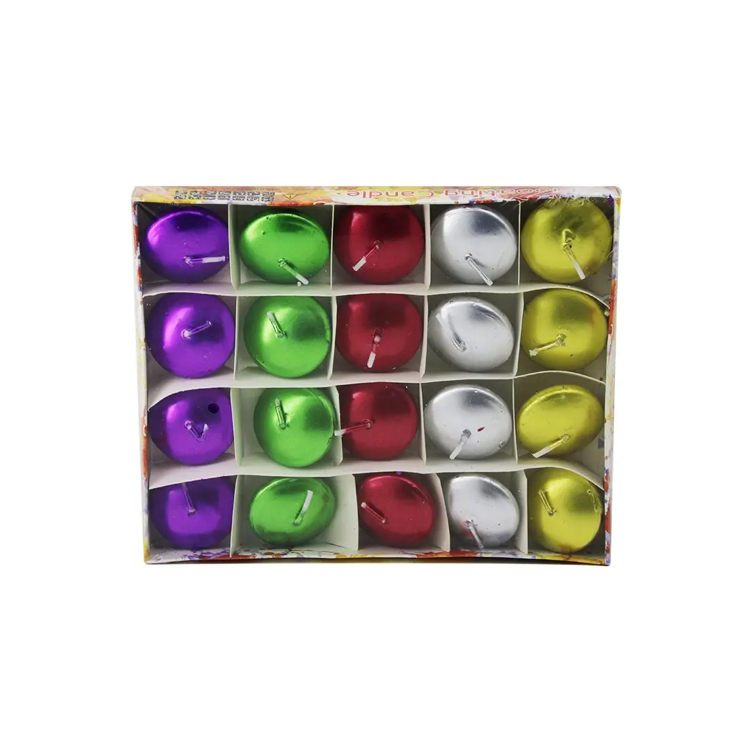 20PCS SUDA YÜZEN MUM BEYAZ - RENKLİ (4745)
