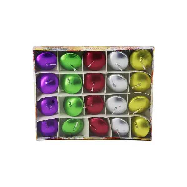 20PCS SUDA YÜZEN MUM BEYAZ - RENKLİ (4745)