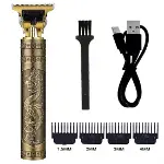 Vintage Görünümlü Güçlü 4 Farklı Başlıklı USB ŞarjlI Manuel Tıraş Makinası (4745)-1