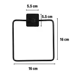 Kendiliğinden Yapışkanlı Siyah Paslanmaz Metal Kare Havluluk (4745)-3