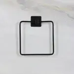 Kendiliğinden Yapışkanlı Siyah Paslanmaz Metal Kare Havluluk (4745)-4