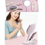 Kedi Kulaklı Telefon Standlı Yuvarlak Dokunmatik Led Ayarlı Masa Üstü Makyaj Aynası (4745)-4