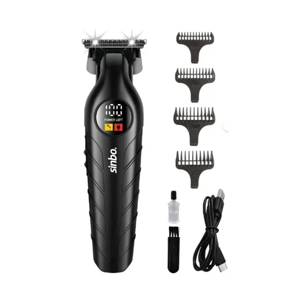 USB ŞARJLI - LCD GÖSTERGELİ SAÇ - SAKAL KESME TRAŞ MAKİNESİ PLASTİK GÖVDE SHC-1909 (4745)