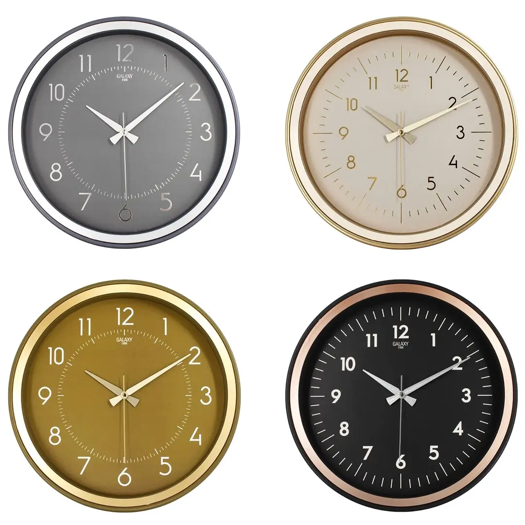 GALAXY PREMİUM 1975-FG-AC-TA-KR SERİSİ DUVAR SAATİ KASA=SİYAH-İ.YEŞİL-GOLD-FÜME ÇERÇEVE:BAKIR-GOLD-KREM-GRİ - 37 CM - HERHANGİ BİR RENK GÖNDERİLİR (4745)