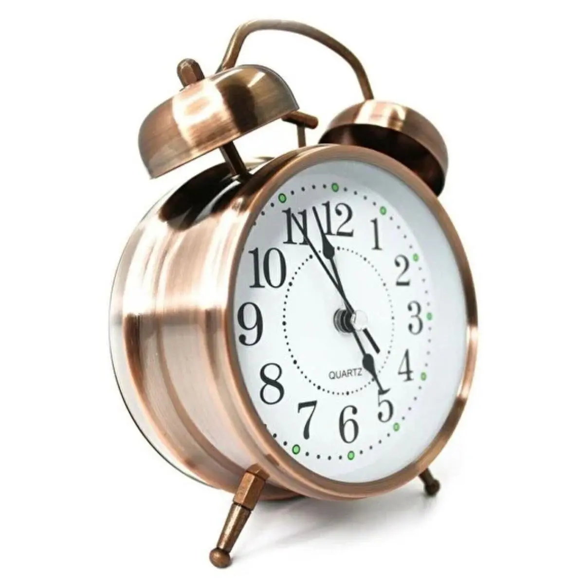 Nostaljik Çalar Saat – Retro Tasarım, Sessiz Akan Mekanizma, Yüksek Sesli Alarm, Masa ve Komodin İçin Dekoratif Saat (4745)