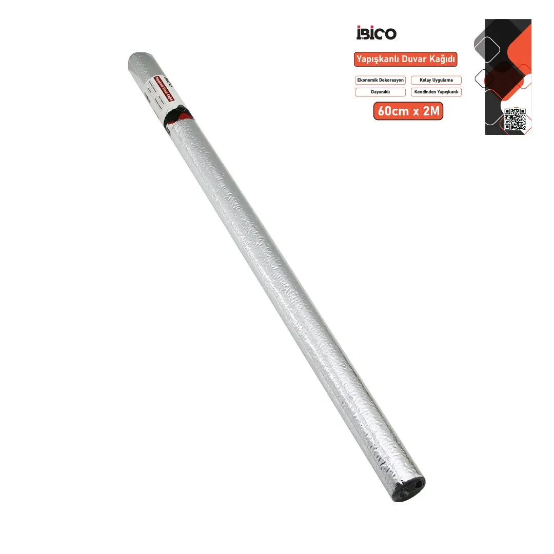 2MT X 60CM ALÜMİNYUM GÜMÜŞ TEZGAH ÜSTÜ FOLYO STİCKER - DUVAR KAĞIT KENDİNDEN YAPIŞKANLI - EKO DEKORASYON - DAYANIKLI (4745)