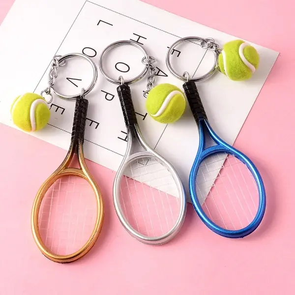 Gerçekçi Tenis Raketi Tasarımlı Şık Anahtarlık Kolye Çanta Süsü Tennis Keychain (4745)