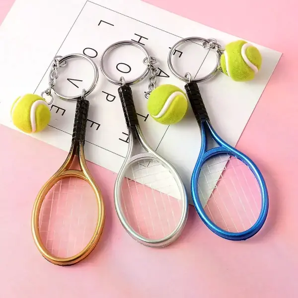 Gerçekçi Tenis Raketi Tasarımlı Şık Anahtarlık Kolye Çanta Süsü Tennis Keychain (4745)