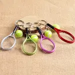 Gerçekçi Tenis Raketi Tasarımlı Şık Anahtarlık Kolye Çanta Süsü Tennis Keychain (4745)-5