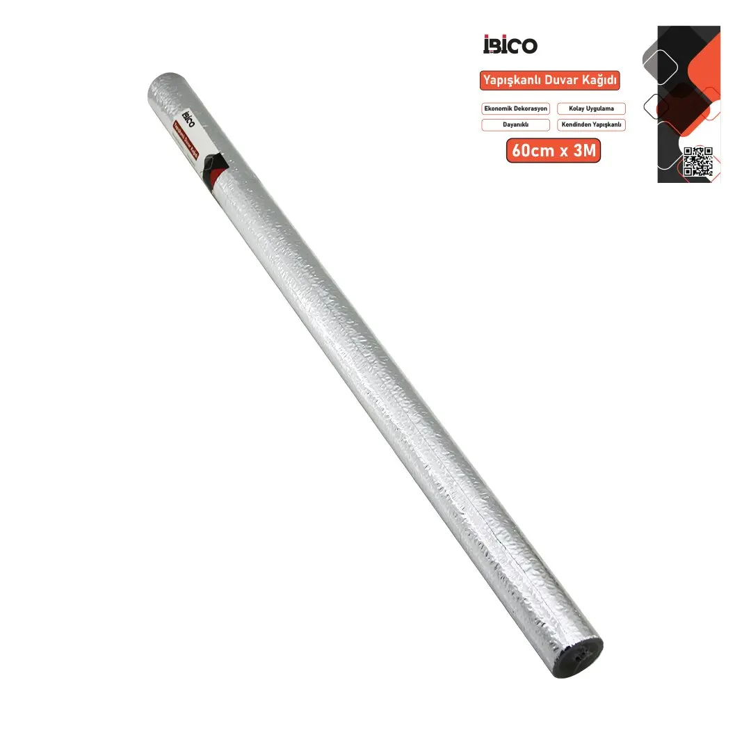 3MT X 60CM ALÜMİNYUM GÜMÜŞ TEZGAH ÜSTÜ FOLYO STİCKER - DUVAR KAĞIT KENDİNDEN YAPIŞKANLI - EKO DEKORASYON - DAYANIKLI (4745)