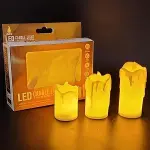 3’lü Pilli Dekoratif LED Mum Işıkları – Gerçek Alev Efektli (4745)-4