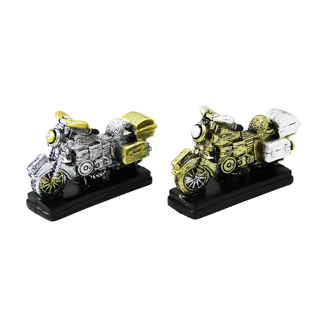 MOTOR VİNTAGE DEKORATİF BİBLO - RENKLİ 6.5X8CM REÇİNE (4745)