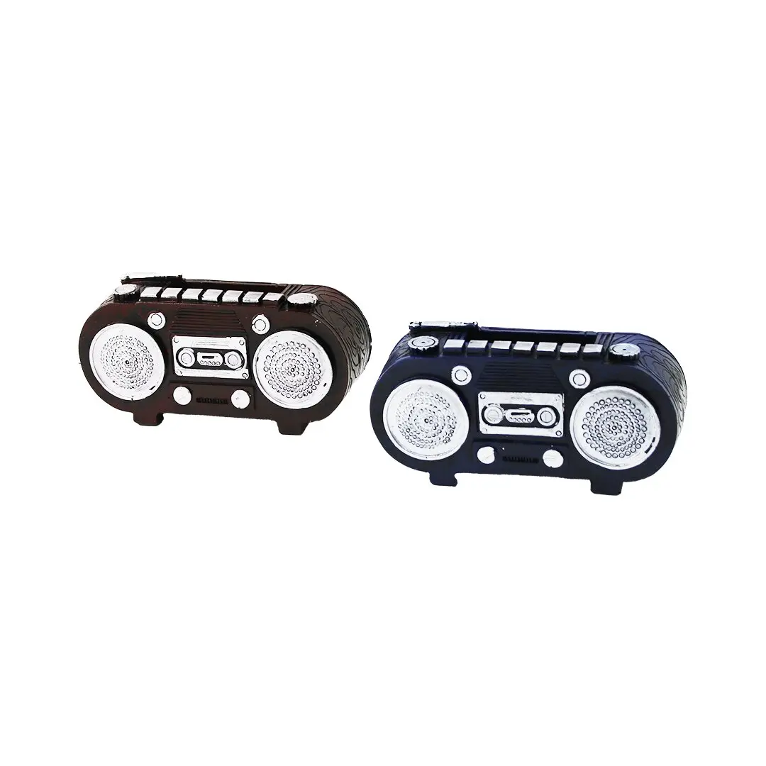 RADYO VİNTAGE DEKORATİF BİBLO - RENKLİ 5.5X11CM REÇİNE (4745)