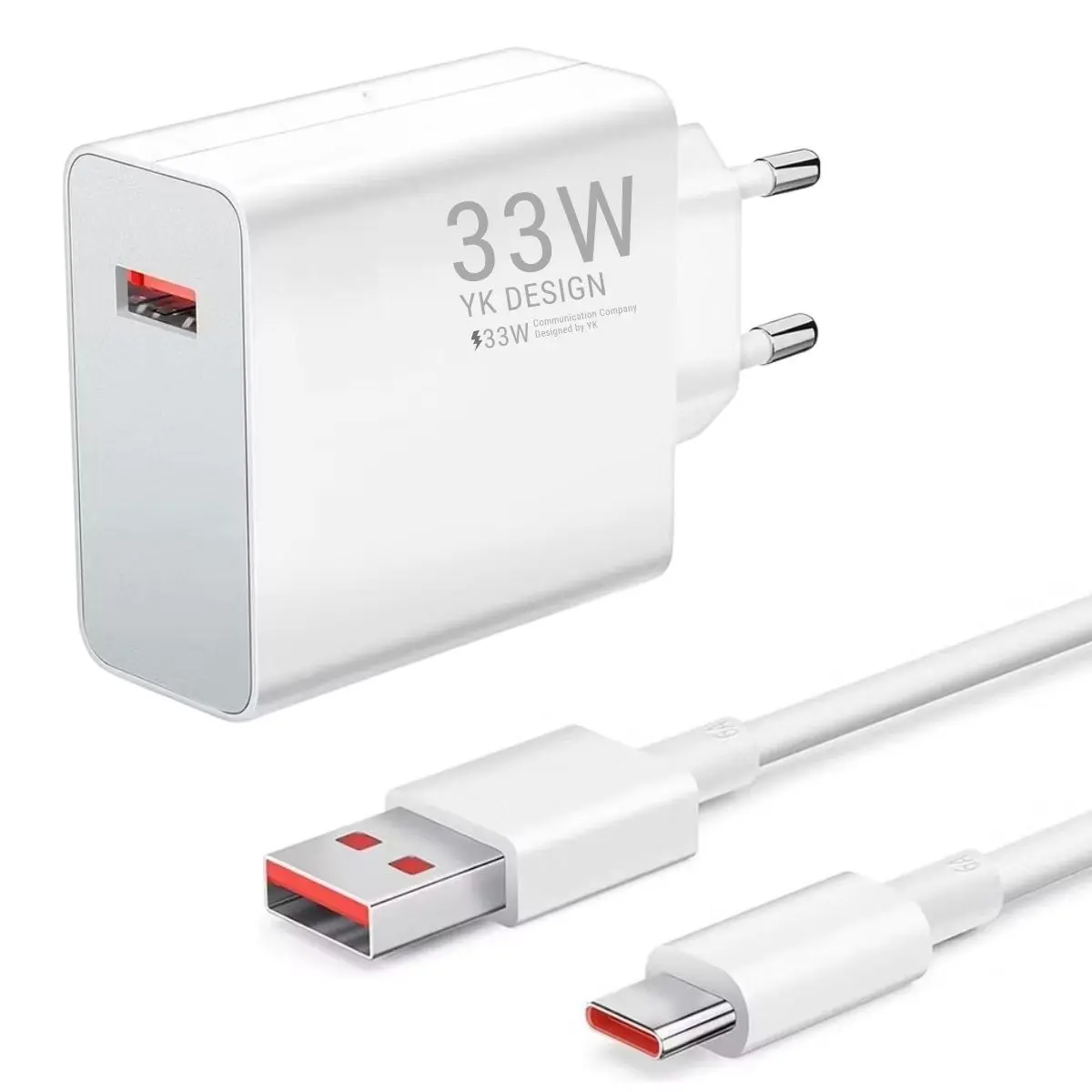 33W Hızlı Şarj Adaptörü – Type-C Kablolu, USB Çıkışlı, Akıllı Şarj Destekli Duvar Tipi Şarj Cihazı (4745)