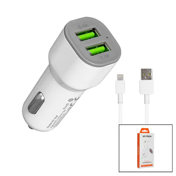 İPHONE - KABLOLU  OTO - ARAÇ ÇAKMAKLIK ŞARJ BAŞLIK SET  3.1A - 15.5W - 1MT KABLO  HY-X44 (4745)