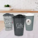 3 Adet Kahve Bardağı Seti Dekoratif Plastik Kahve Muhafaza Bardağı (4745)-3