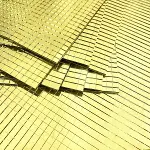 Kare Gold Cam Mozaik Fayans Çıkartmaları El İşi Kare Cam Fayans Kendinden Yapışkanlı Aynalı Dekor Panel 30x30 Cm (4745)-4