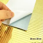 Kare Gold Cam Mozaik Fayans Çıkartmaları El İşi Kare Cam Fayans Kendinden Yapışkanlı Aynalı Dekor Panel 30x30 Cm (4745)-5