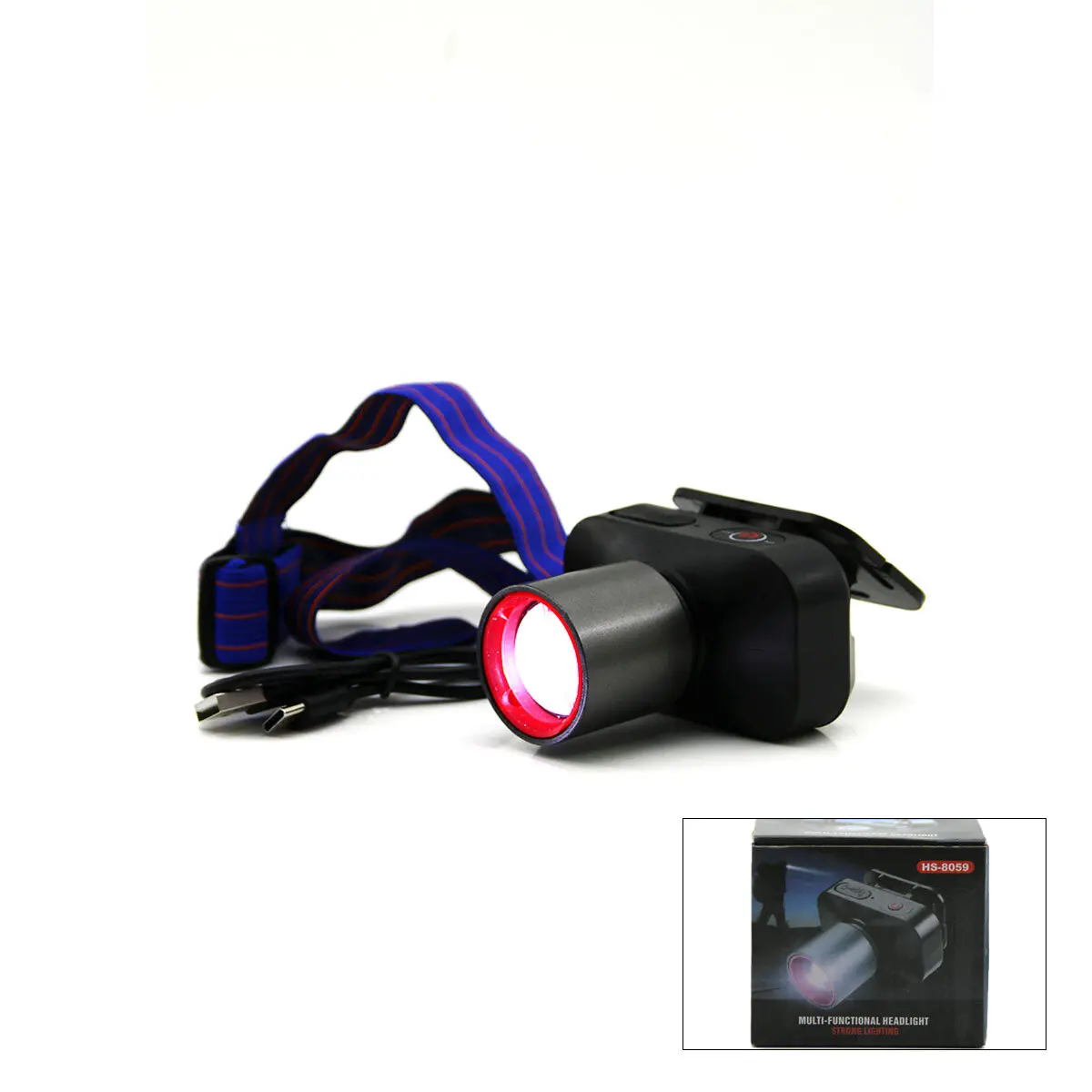 ŞARJLI 30W KAFA LAMBASI FENER 1 LED USB - TYPE-C KADEME IŞIK AYARI - FLAŞÖR (4745)