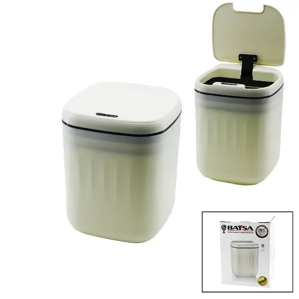 HAREKET SENSÖRLÜ=OTOMATİK AÇ-KAPA KAPAK - PİLLİ PLASTİK ÇÖP KOVASI 20LT (4745)