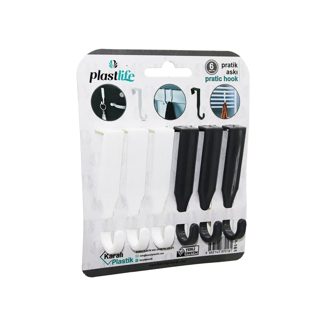 6PCS - TEK KOLLU   ÇOK AMAÇLI - TAK ÇIKAR  PRATİK PLASTİK ASKI (4745)