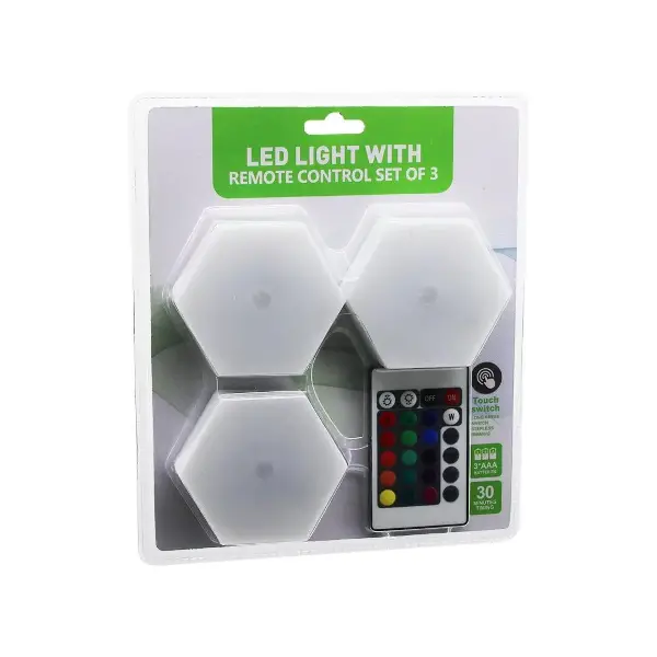3PCS - ALTIGEN - RGB   KUMANDALI - PİLLİ - DOKUNMATİK  LAMBA SETİ  6 LED (4745)