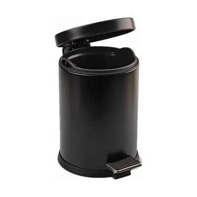 5LT SİYAH PEDALLI METAL ÇÖP KOVASI (4745)