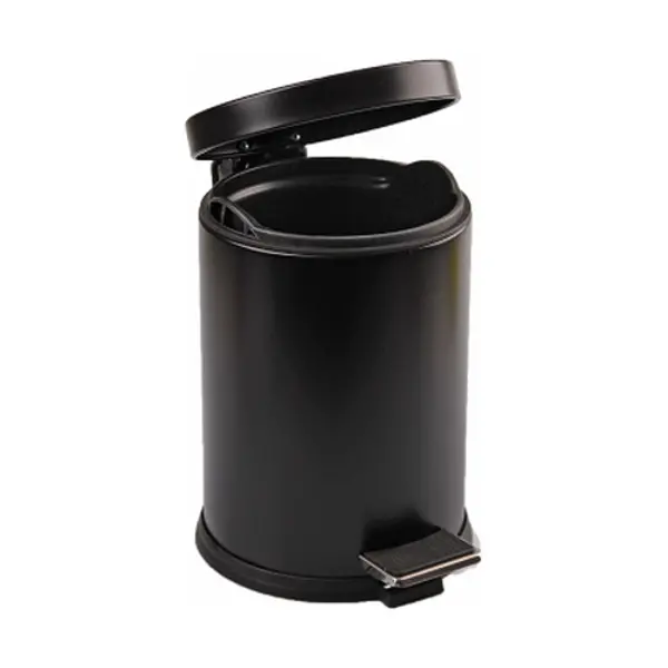 5LT SİYAH PEDALLI METAL ÇÖP KOVASI (4745)