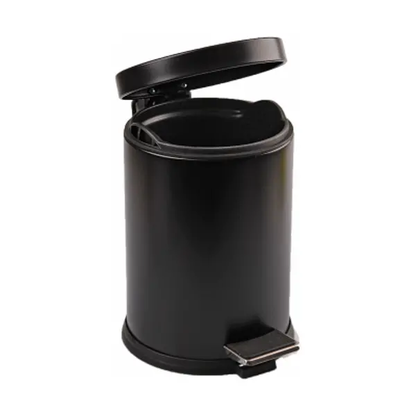 5LT SİYAH PEDALLI METAL ÇÖP KOVASI (4745)