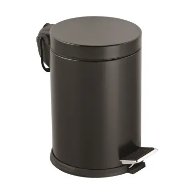 12LT SİYAH PEDALLI METAL ÇÖP KOVASI (4745)
