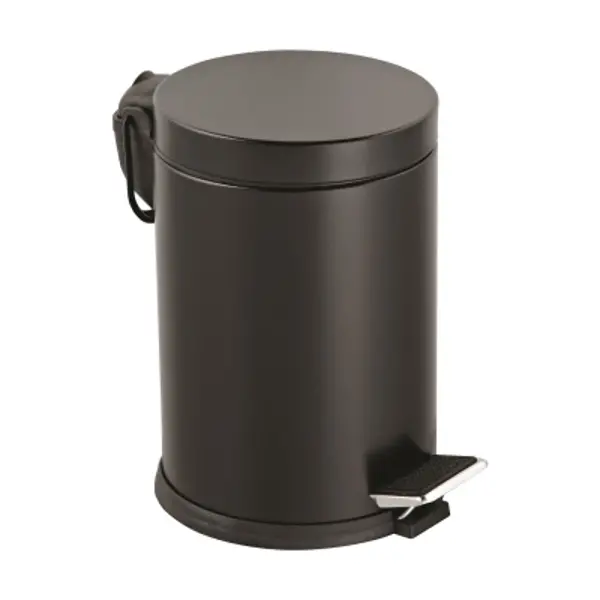 12LT SİYAH PEDALLI METAL ÇÖP KOVASI (4745)