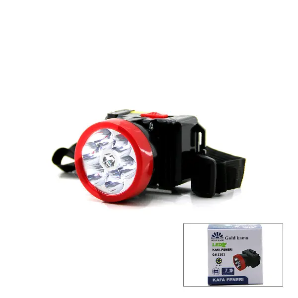 ŞARJLI 2W KAFA LAMBASI FENER 6 LED FİŞ ŞARJLI KADEME IŞIK AYARI (4745)