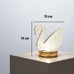 Kuğu Model Kristal LED Masa Lambası – Dokunmatik, 3 Renk Işık Modlu, Şarjlı Mini Dekoratif Gece Lambası (4745)-5