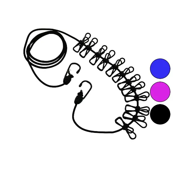 RENKLİ LASTİK 12PCS METAL MANDALLI ÇAMAŞIR İPİ (4745)