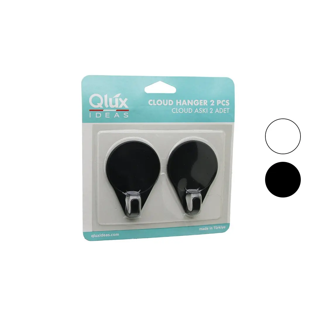 2PCS CLOUD ASKI SİYAH - BEYAZ PLASTİK YAPIŞKANLI MONTAJ (4745)