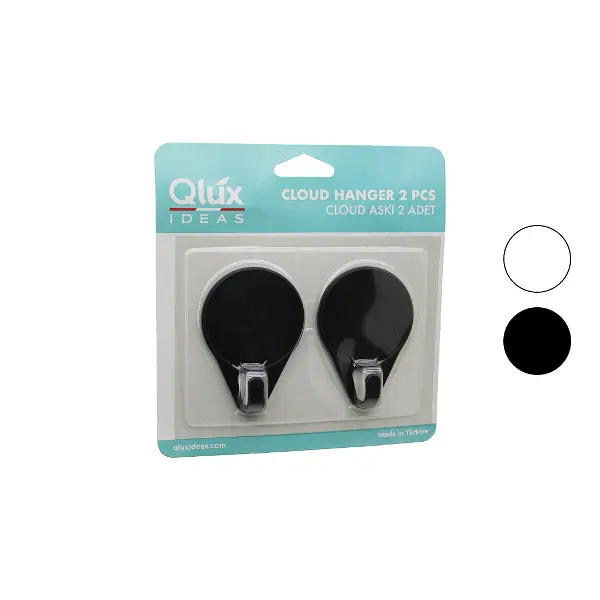2PCS CLOUD ASKI SİYAH - BEYAZ PLASTİK YAPIŞKANLI MONTAJ (4745)