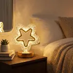 İçi Boş Yıldız Şeklinde Kristal LED Masa Lambası – Dokunmatik, 3 Renk Işık Modlu, Şarjlı Mini Dekoratif Gece Lambası (4745)-2
