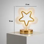İçi Boş Yıldız Şeklinde Kristal LED Masa Lambası – Dokunmatik, 3 Renk Işık Modlu, Şarjlı Mini Dekoratif Gece Lambası (4745)-5
