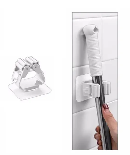 1 Adet Yapışkanlı Pratik Mop Tutucu Beyaz (4745)