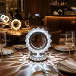 Güneş Şeklinde Kristal LED Masa Lambası – Dokunmatik, 3 Renk Işık Modlu, Şarjlı Mini Dekoratif Gece Lambası (4745)-4